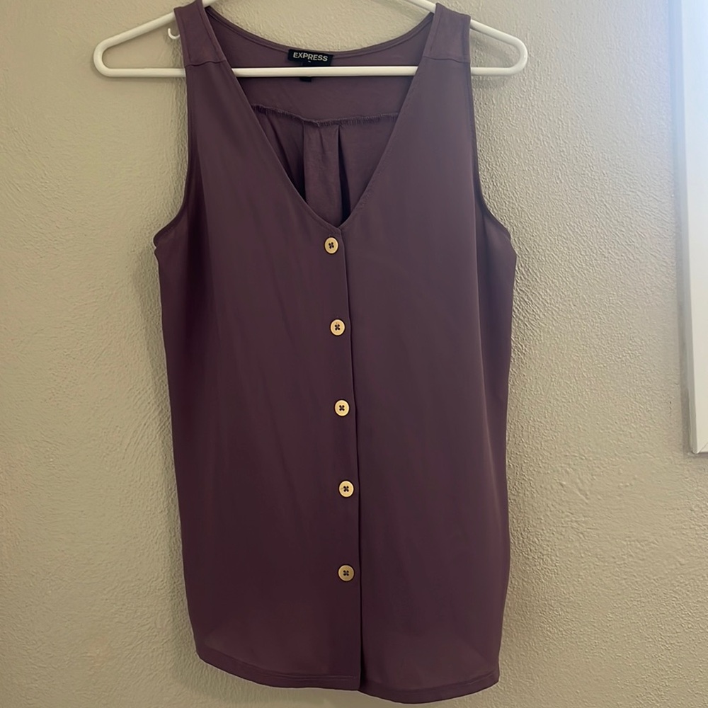Mauve button-down tank top